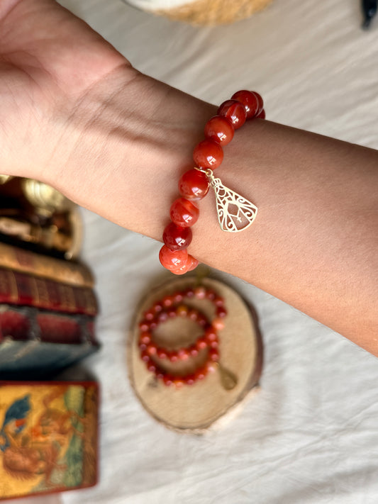 Bracelet Notre-Dame de Fatima en Cornaline naturelle