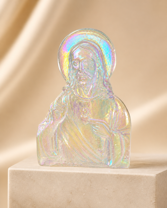 Christ au Sacré-Cœur en Cristal - Obsidienne