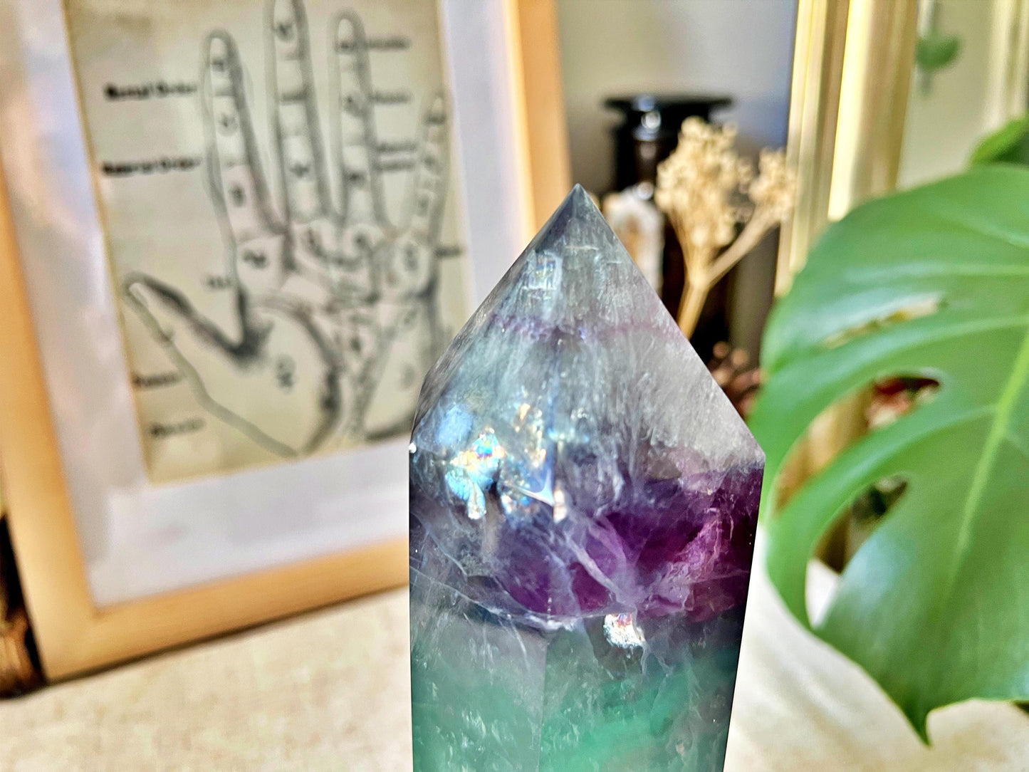 Pointe Fluorite Multicolore – 21 cm – 1,38 kg – Brésil