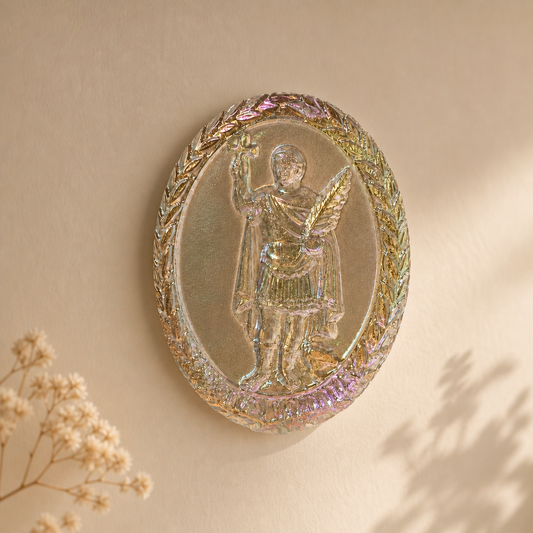 Médaillon de Saint Expédit en Quartz Fumé Aura