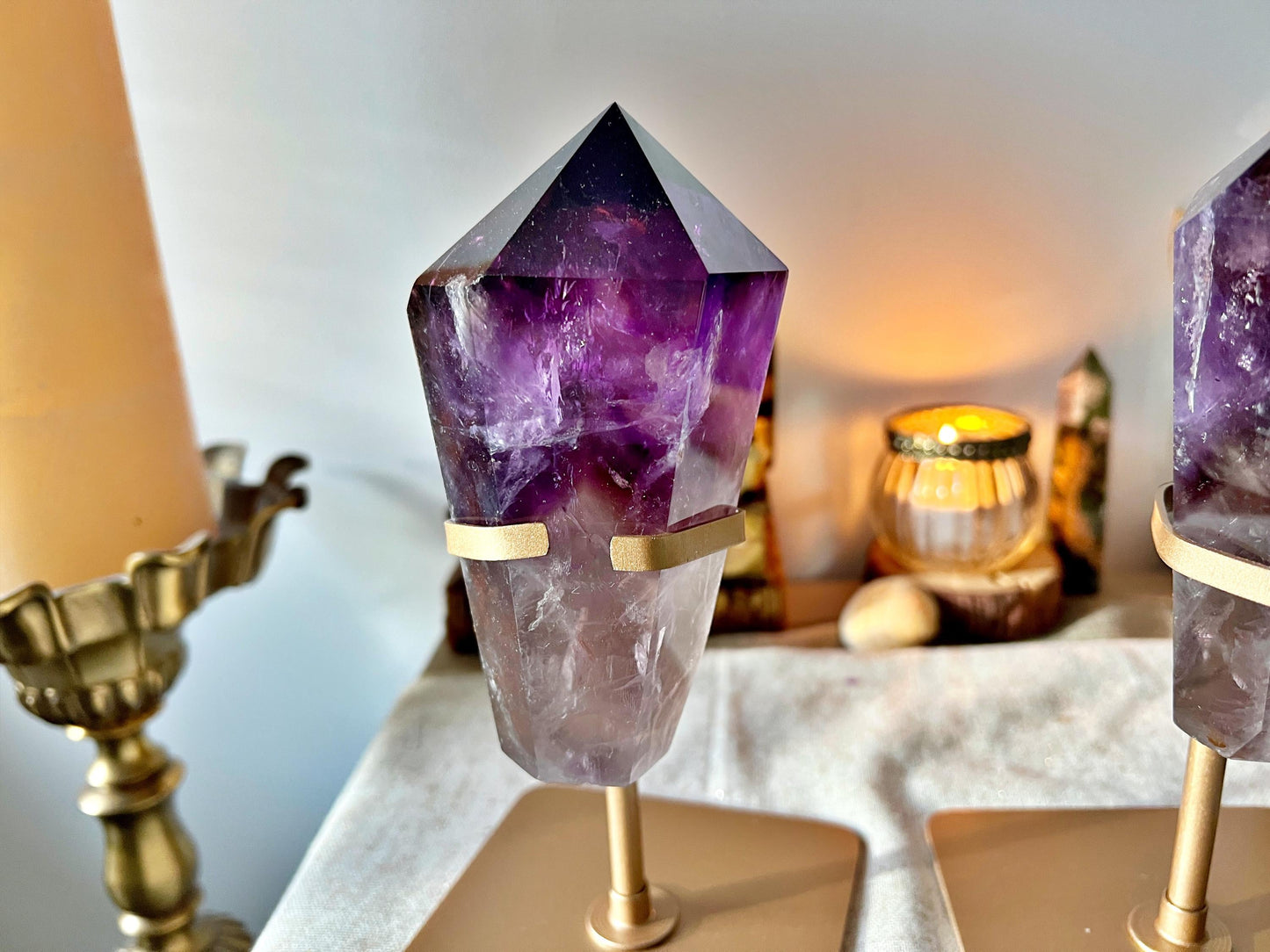 Améthystes sur trépied - Diamond shape Crystal