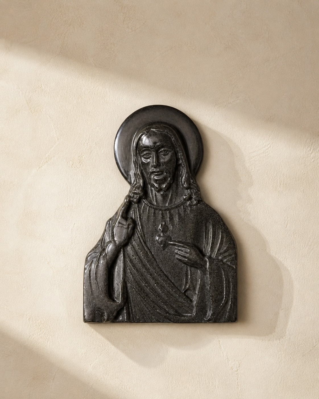Christ au Sacré-Cœur en Cristal - Obsidienne
