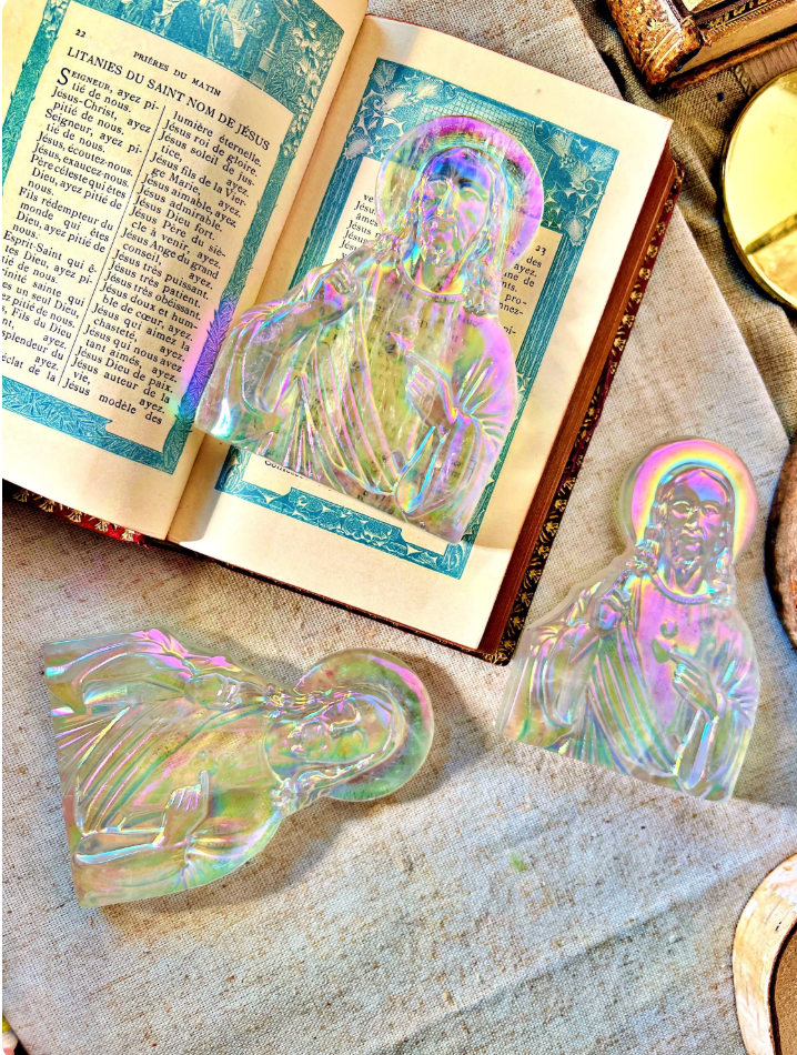 Christ au Sacré-Cœur en Cristal - Obsidienne