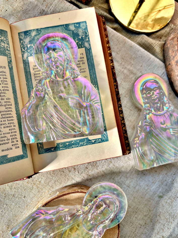 Christ au Sacré-Cœur en Cristal - Obsidienne