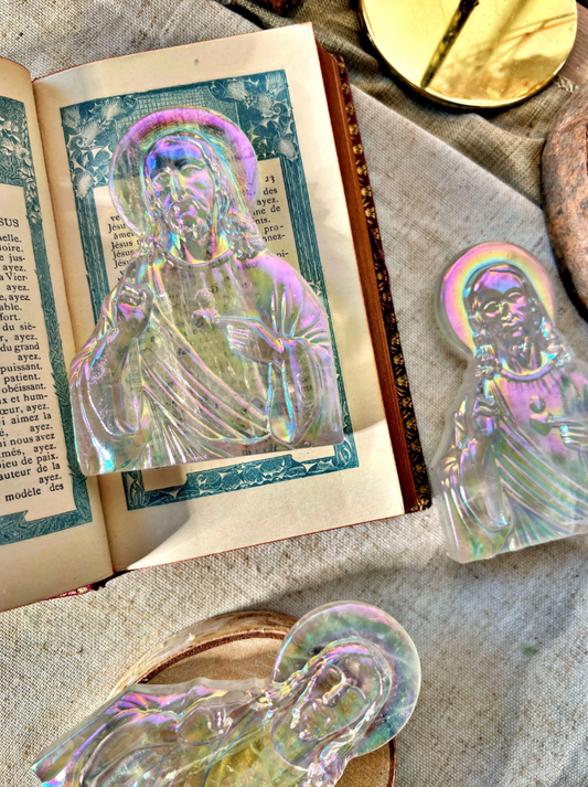 Christ au Sacré-Cœur en Cristal - Obsidienne