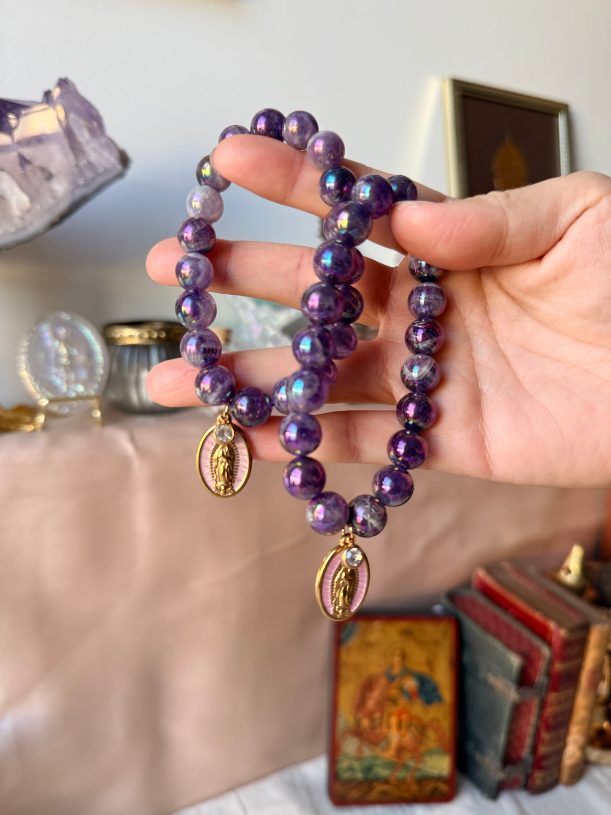 Bracelet Notre-Dame de Guadalupe — améthyste chevron