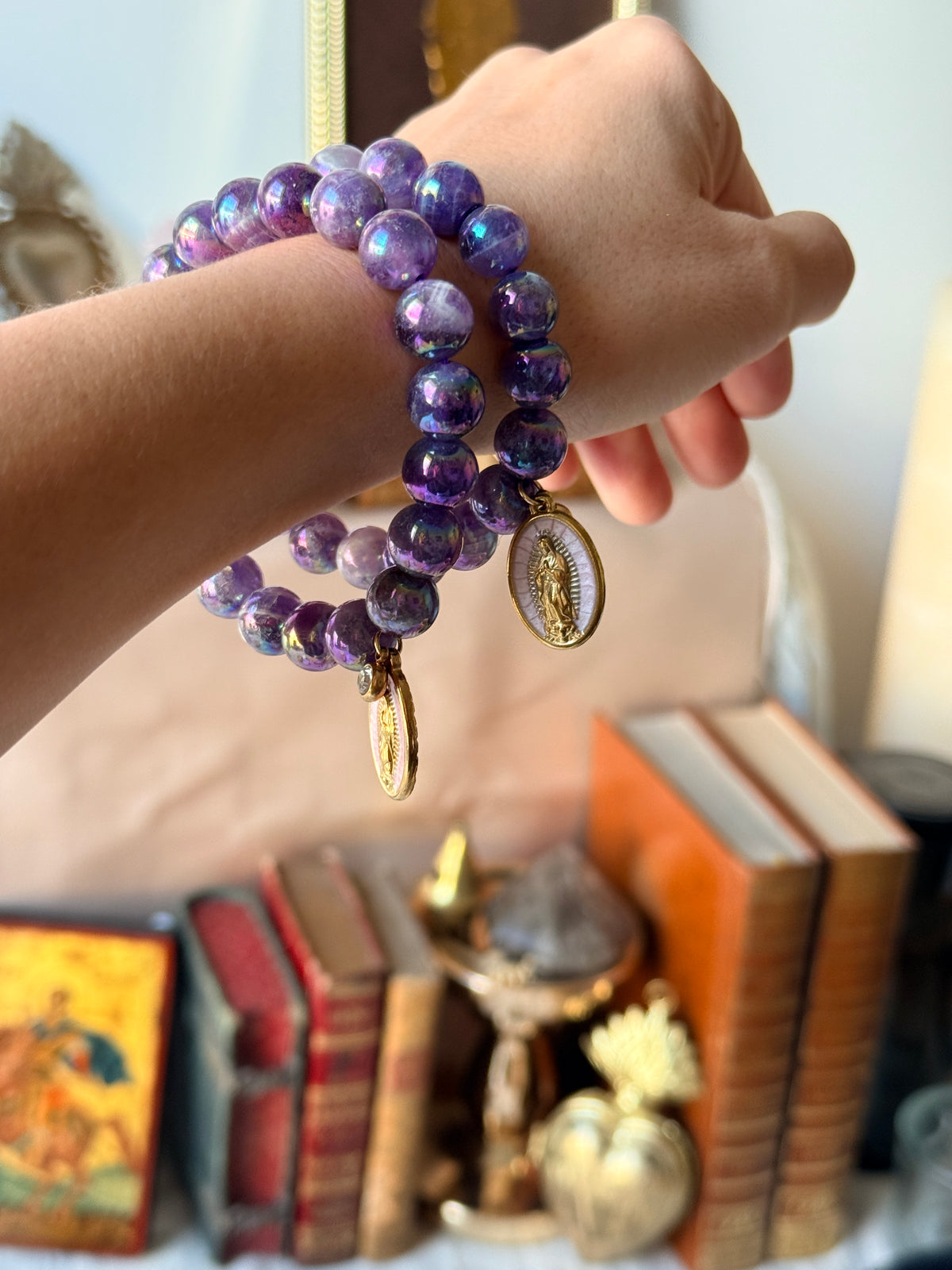 Bracelet Notre-Dame de Guadalupe — améthyste chevron