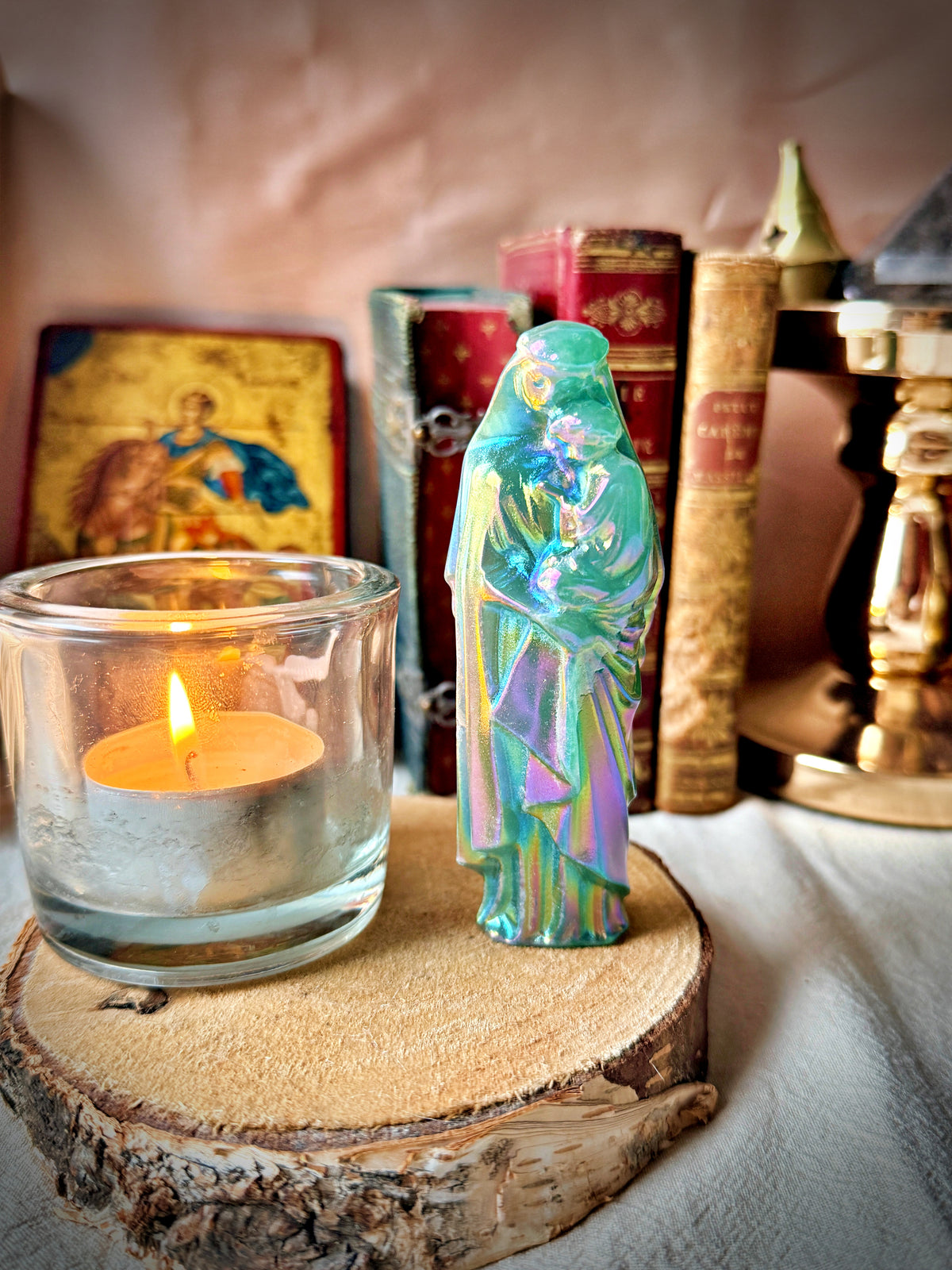 Vierge à l’Enfant – Aventurine naturelle