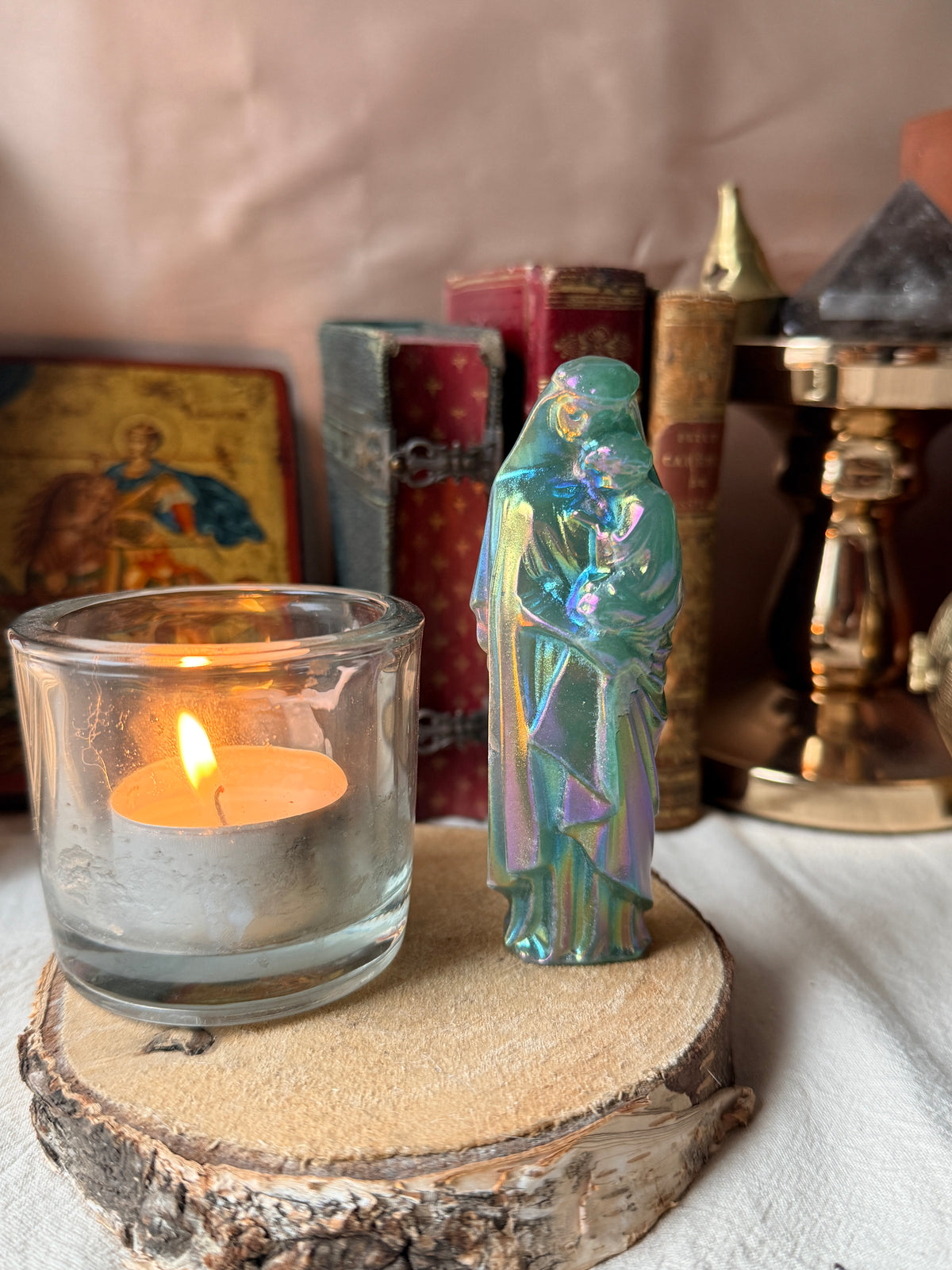 Vierge à l’Enfant – Aventurine naturelle