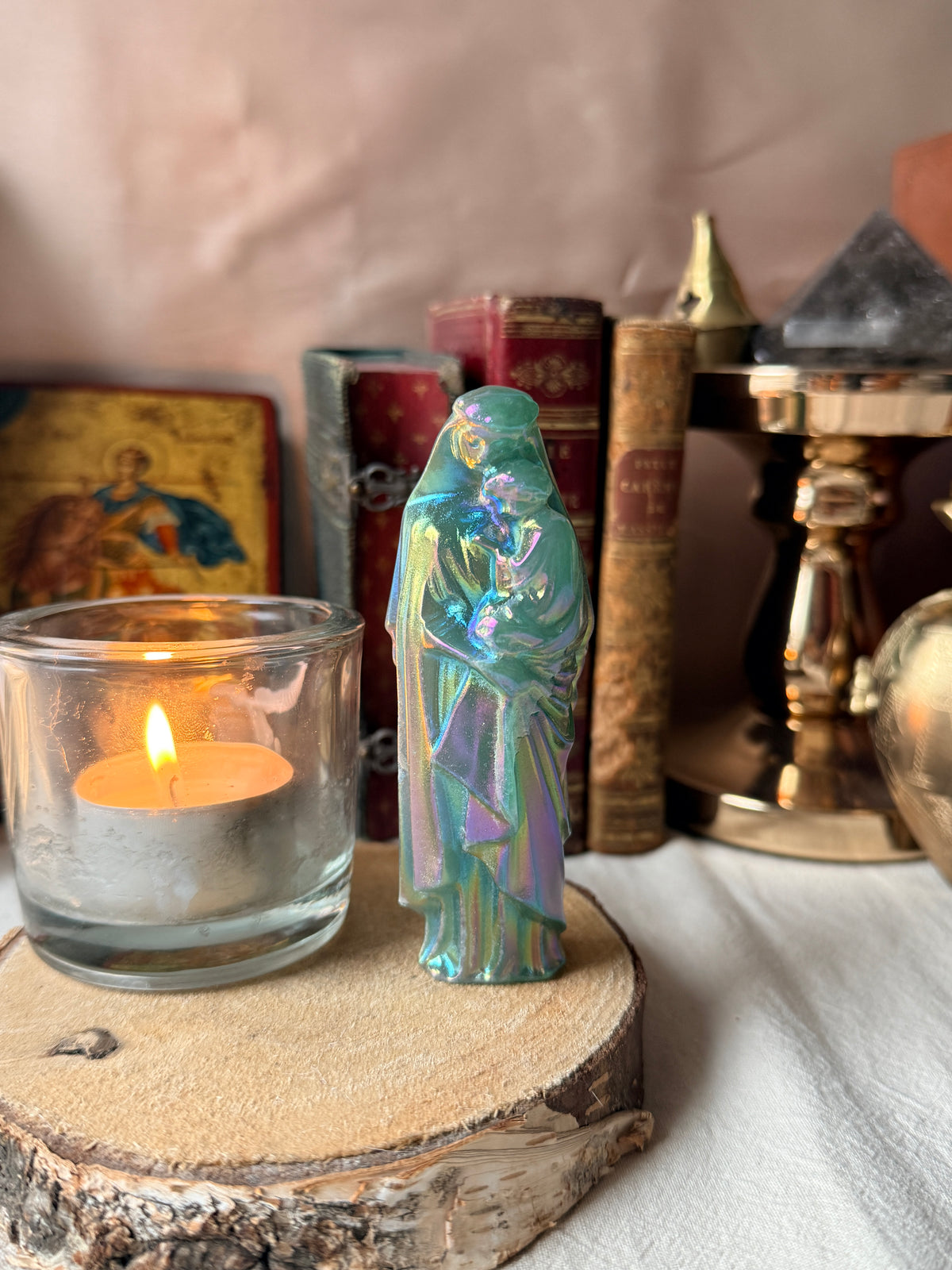 Vierge à l’Enfant – Aventurine naturelle