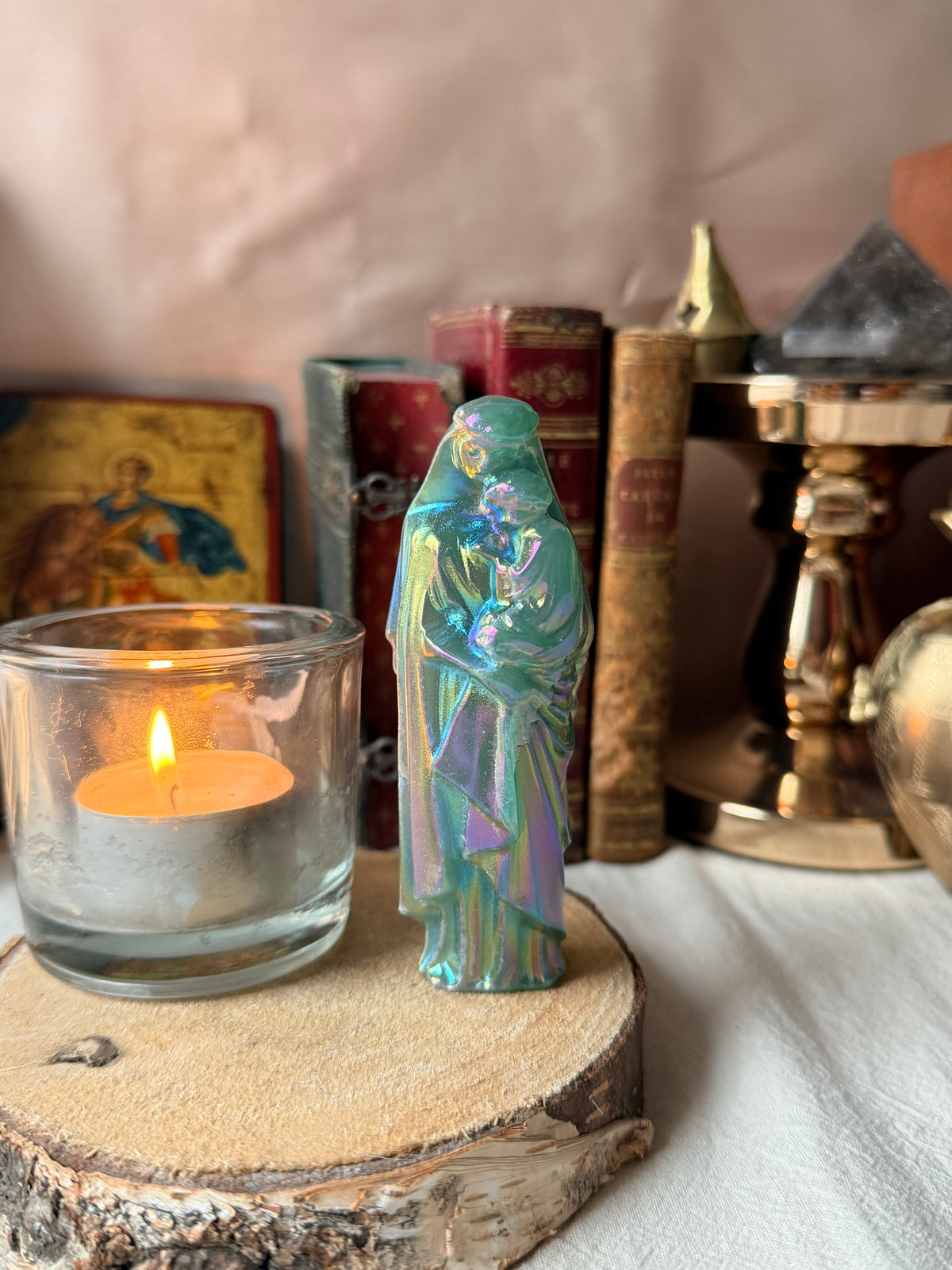 Vierge à l’Enfant – Aventurine naturelle