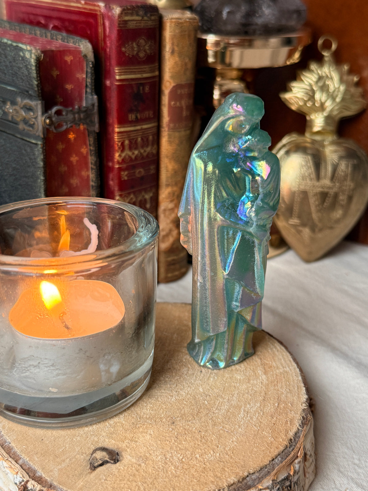Vierge à l’Enfant – Aventurine naturelle