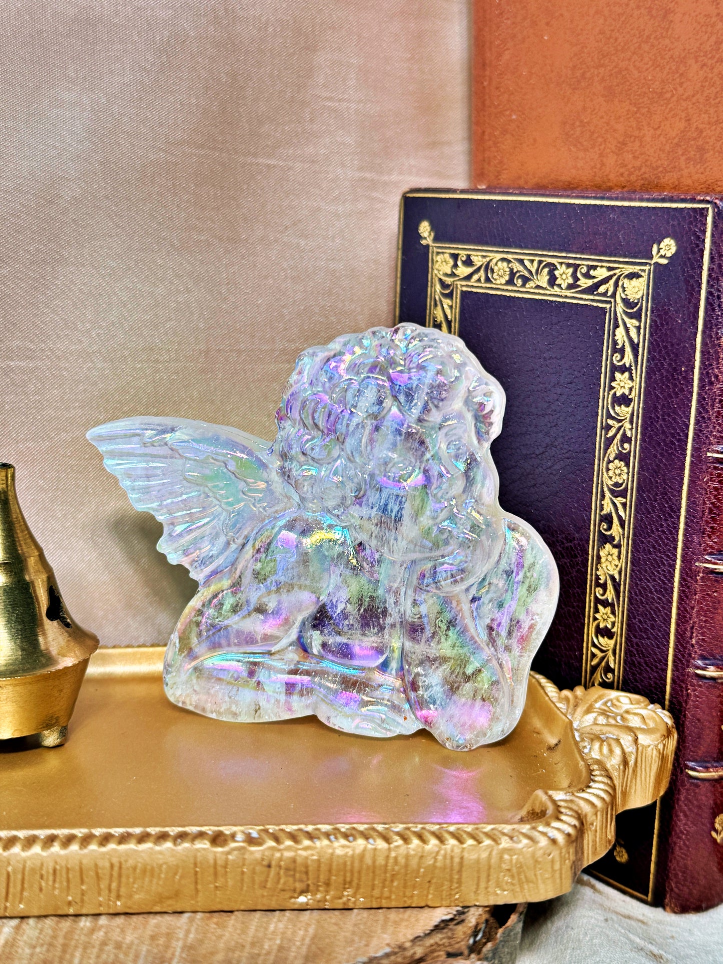 Cherubin de Raphael en Cristal de Roche Aura
