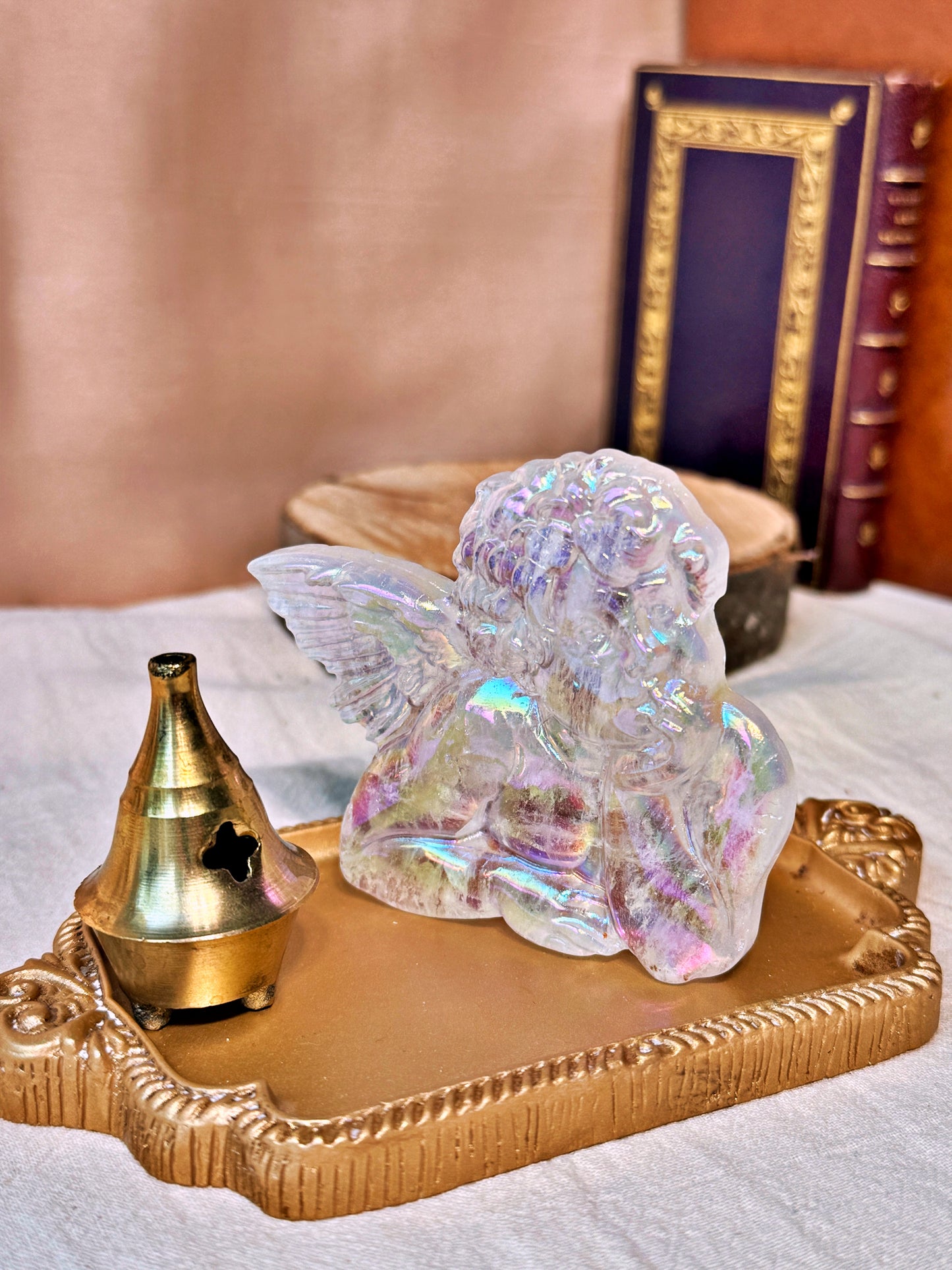 Cherubin de Raphael en Cristal de Roche Aura