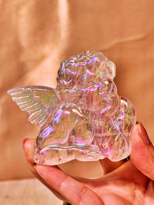 Cherubin de Raphael en Cristal de Roche Aura
