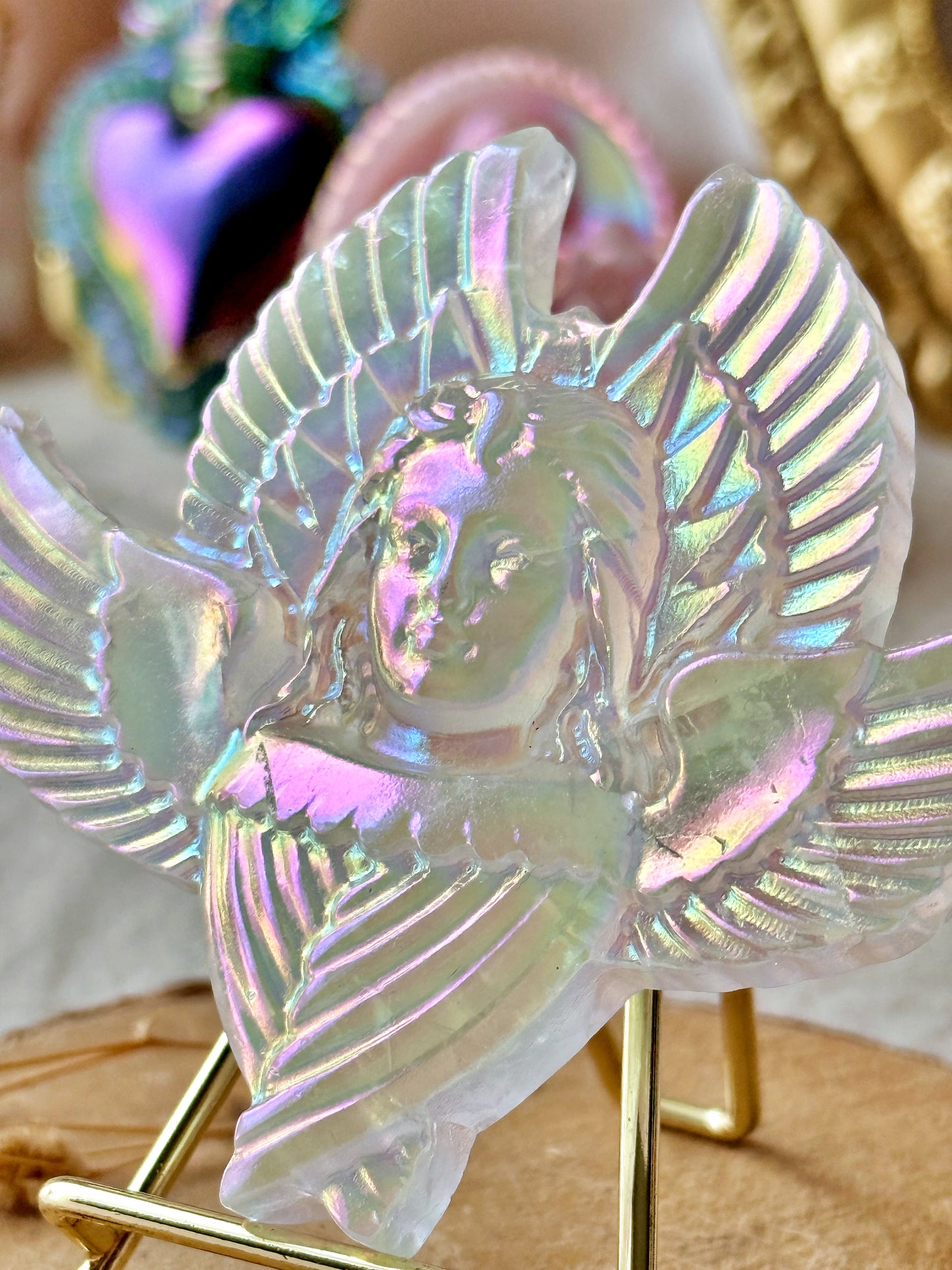 Séraphin de Fourvière en Cristal de roche irisé