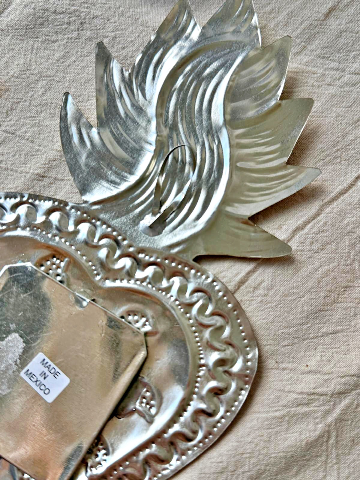 Milagro Miroir – Cœur Sacré Mexicain doré