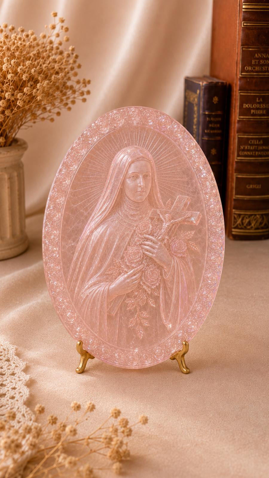 Précommande — Sainte Thérèse de Lisieux en Quartz Rose