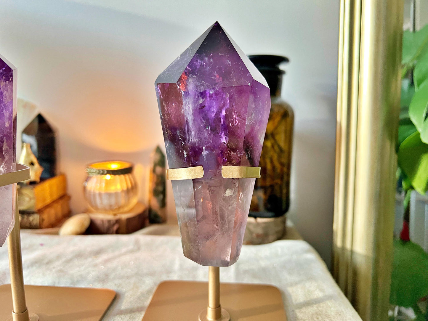Améthystes sur trépied - Diamond shape Crystal