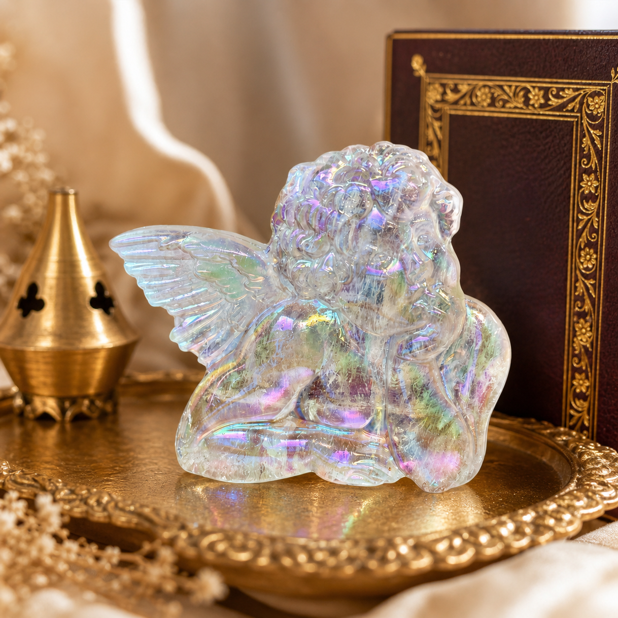 Cherubin de Raphael en Cristal de Roche Aura