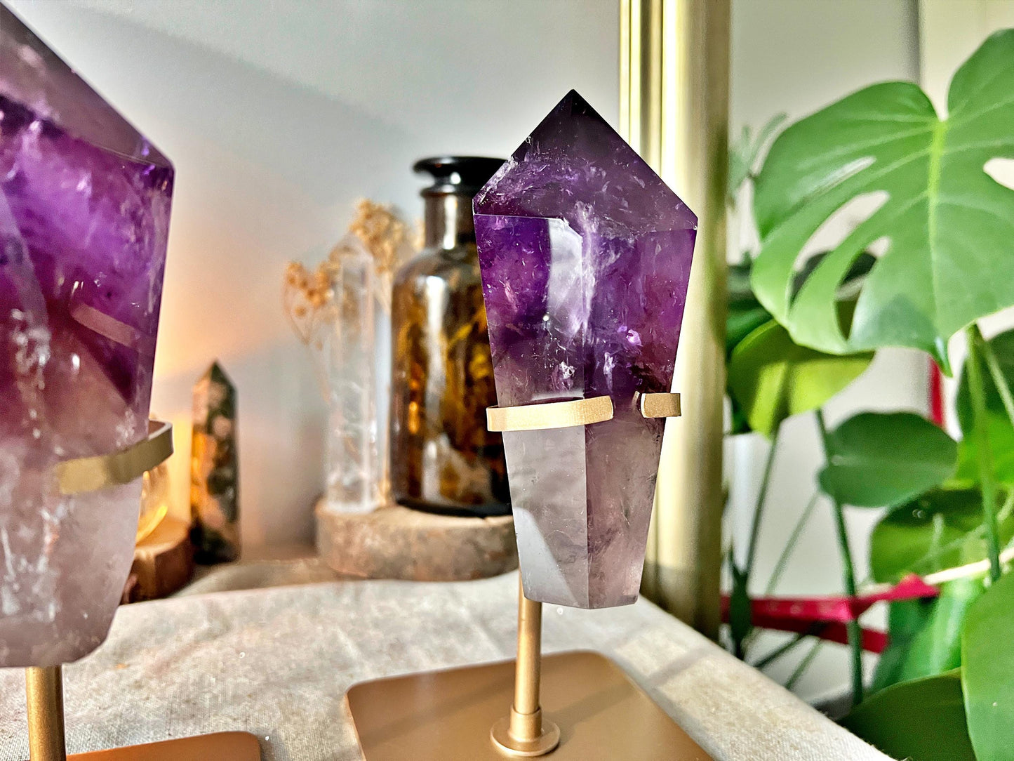 Améthystes sur trépied - Diamond shape Crystal