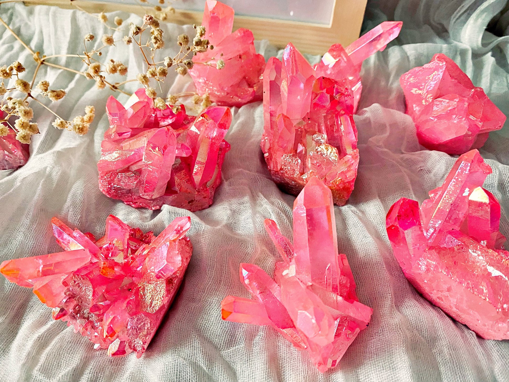 Roches de Cristal de Roche Naturelles renforcement Aura Rose