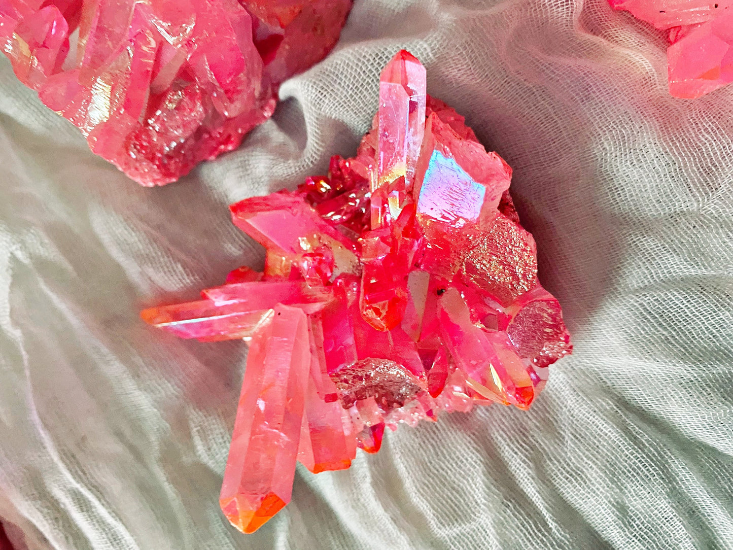 Roches de Cristal de Roche Naturelles renforcement Aura Rose