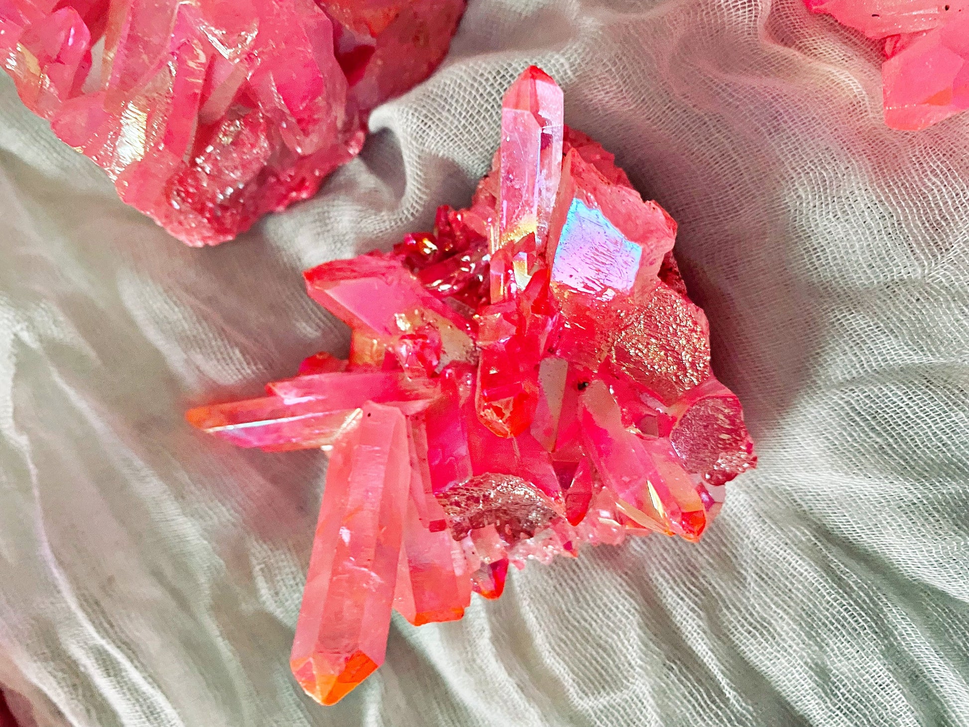 Roches de Cristal de Roche Naturelles renforcement Aura Rose