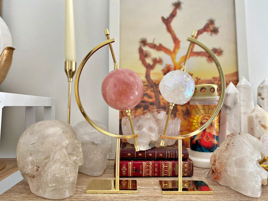 Aura Clear Crystal Sphere: Full Moon Iridescent