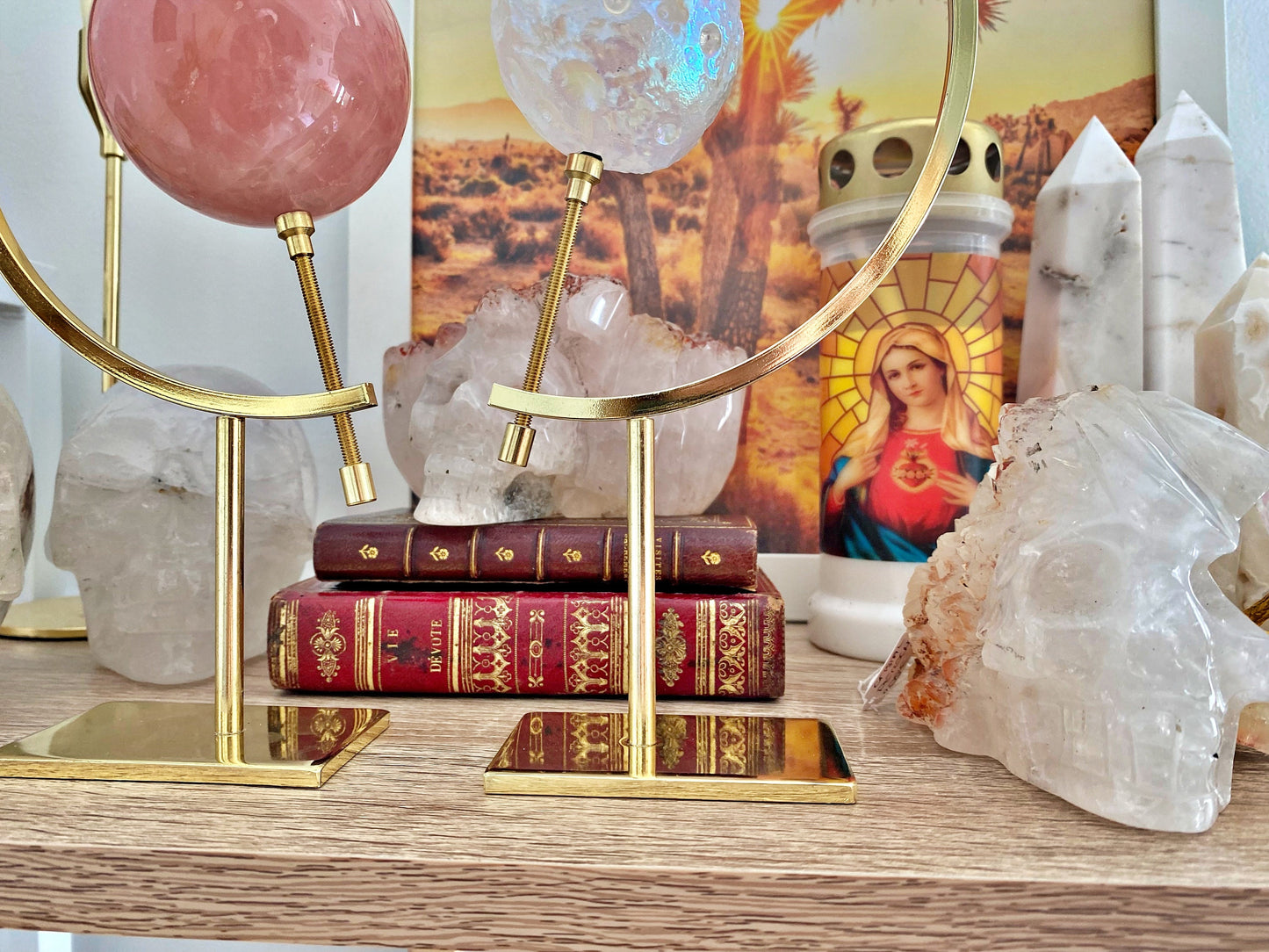 Aura Clear Crystal Sphere: Full Moon Iridescent