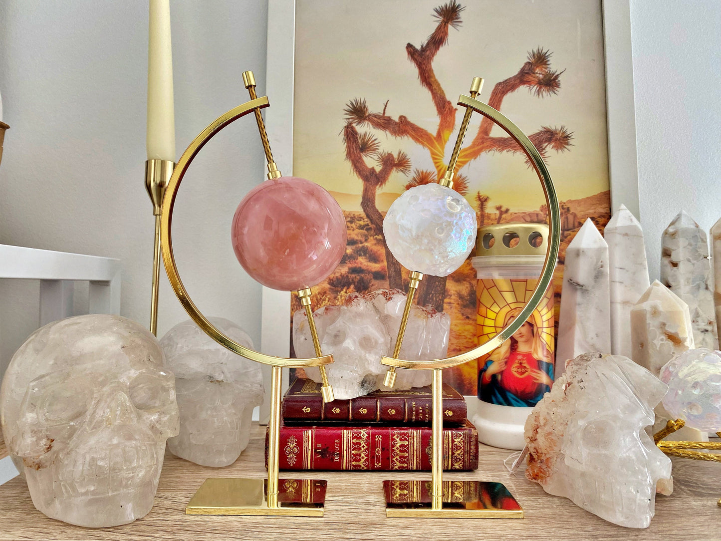 Aura Clear Crystal Sphere: Full Moon Iridescent