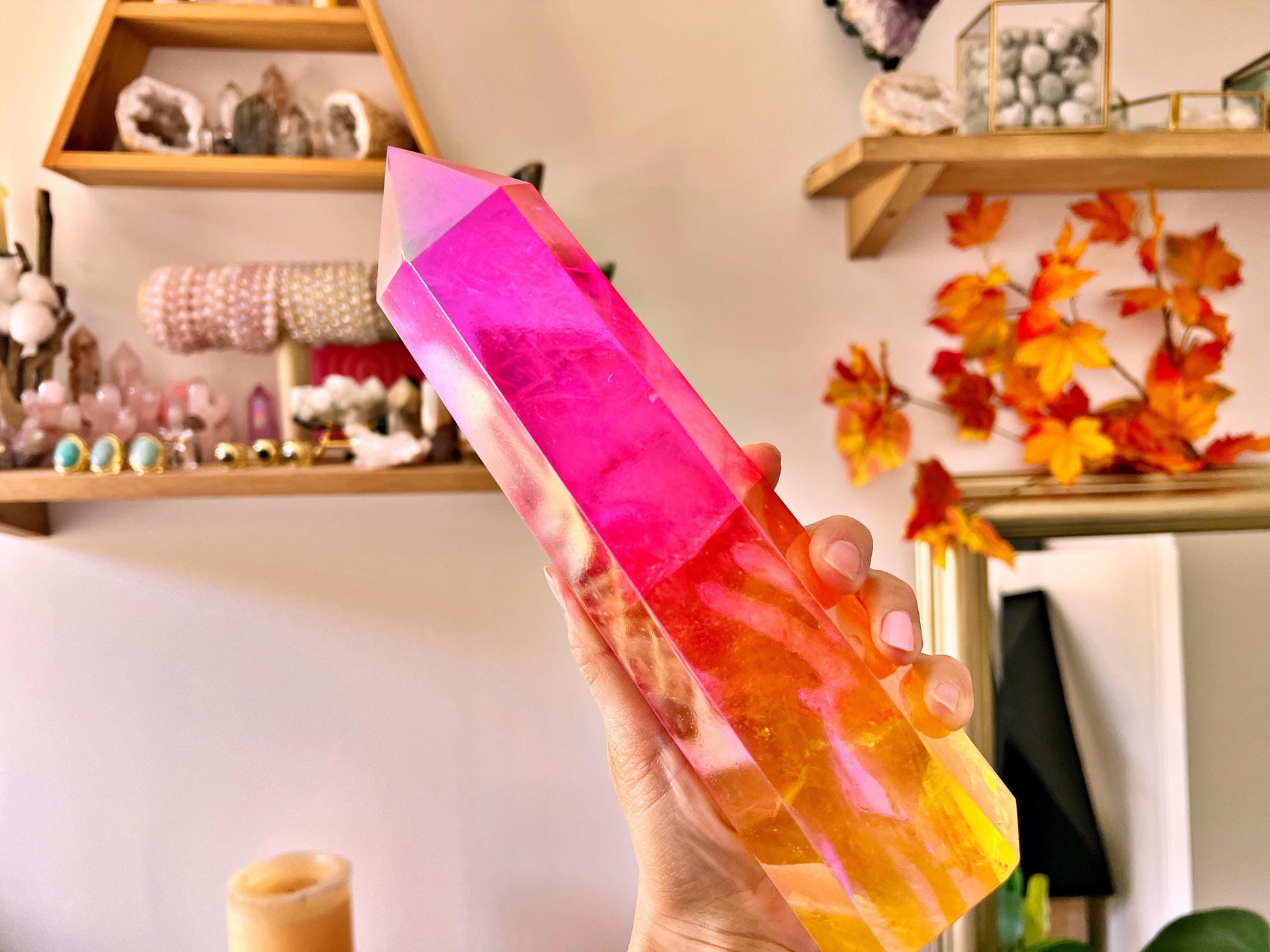 Pointes Massives de Cristal de Roche Double Aura – Brésil