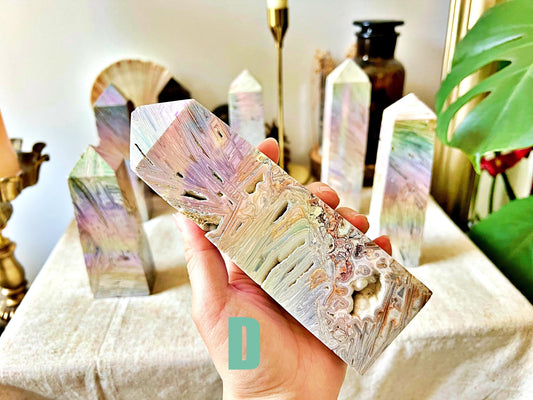 Grandes Pointes d'Agate Dentelle Aura