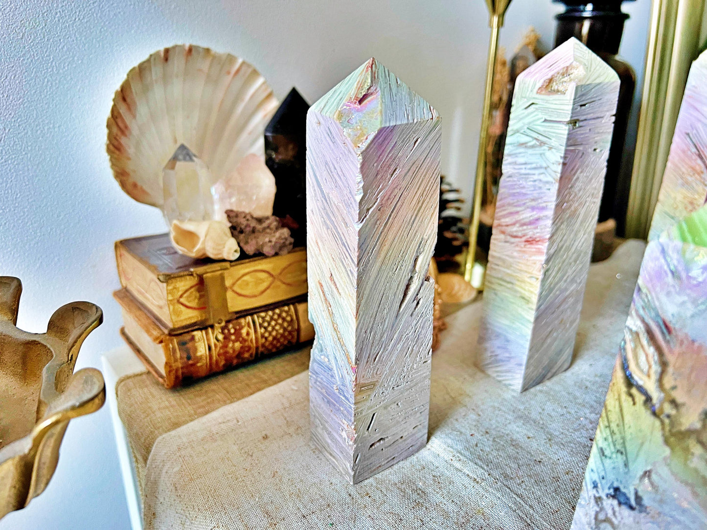 Grandes Pointes d'Agate Dentelle Aura