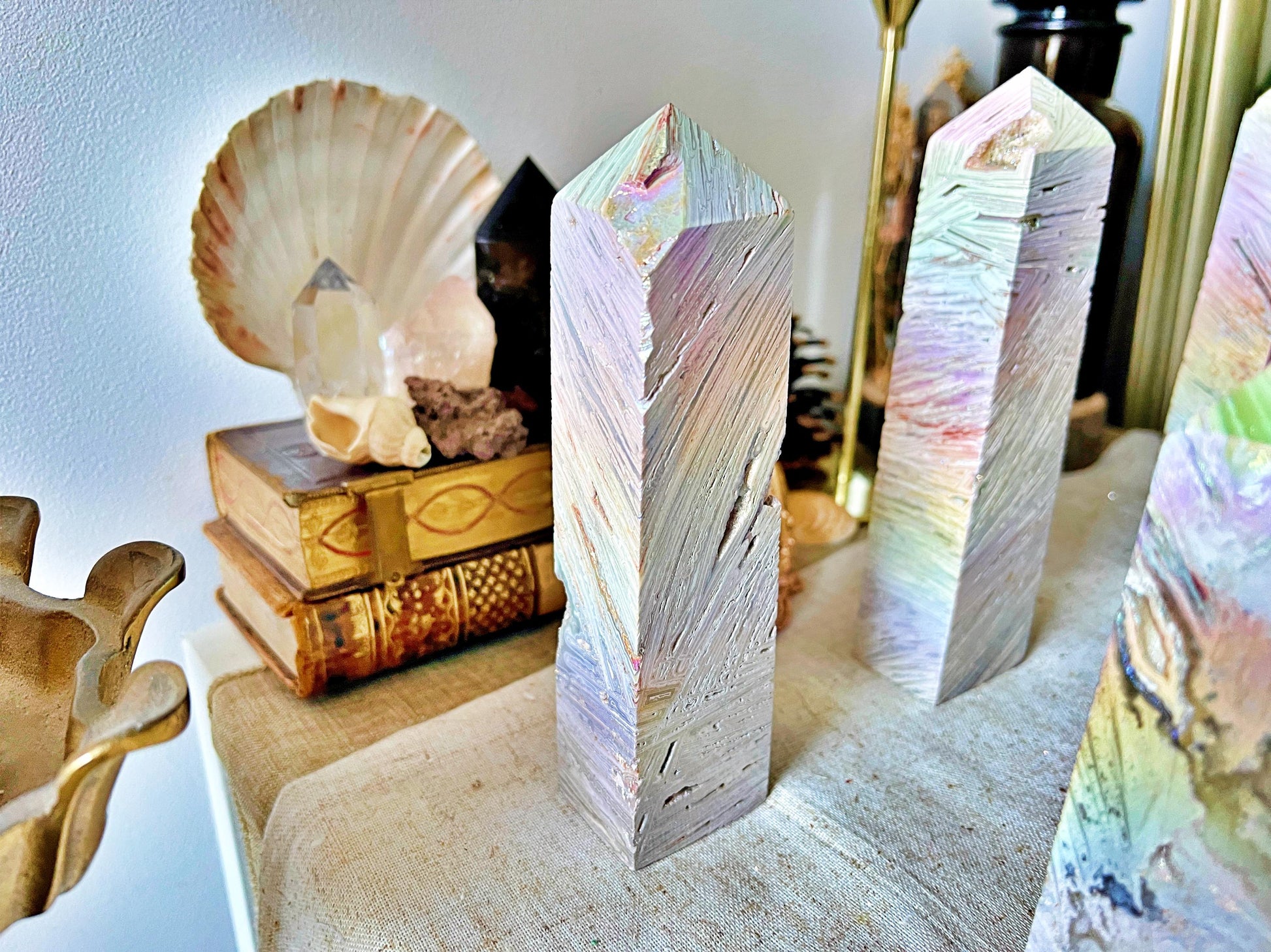 Grandes Pointes d'Agate Dentelle Aura