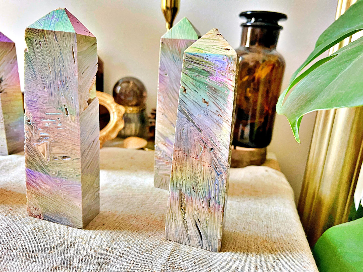 Grandes Pointes d'Agate Dentelle Aura