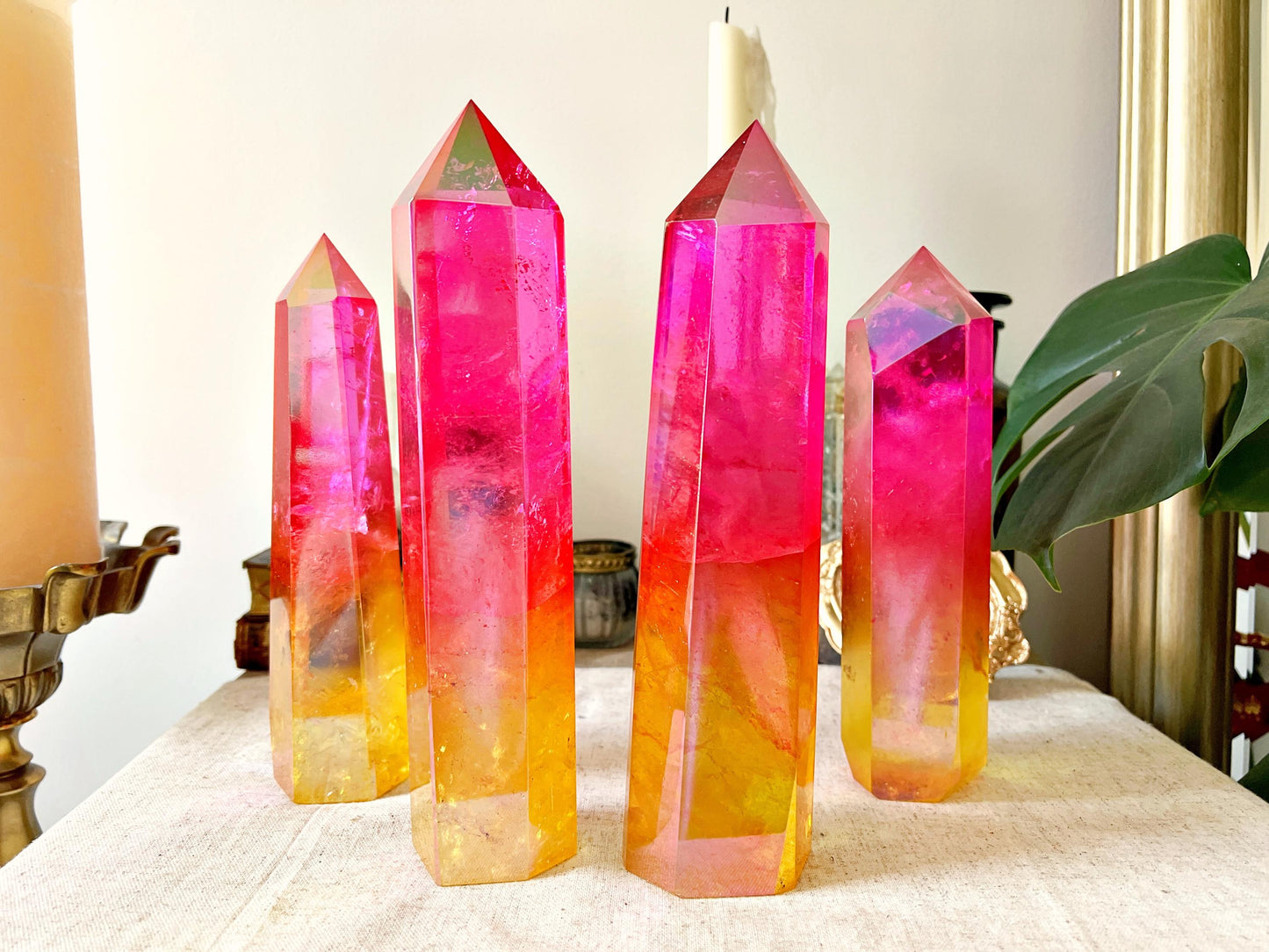 Pointes Massives de Cristal de Roche Double Aura – Brésil
