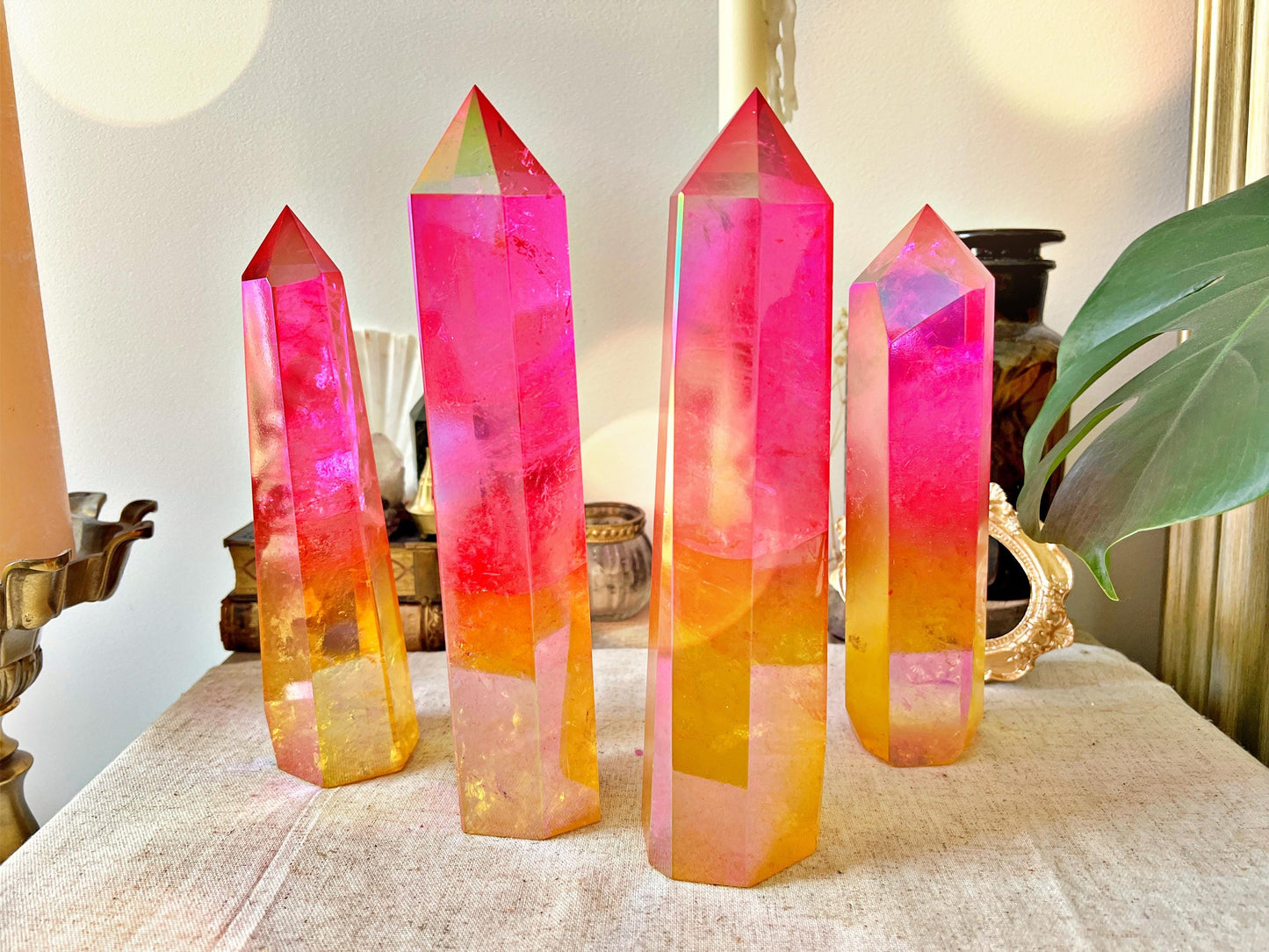 Pointes Massives de Cristal de Roche Double Aura – Brésil