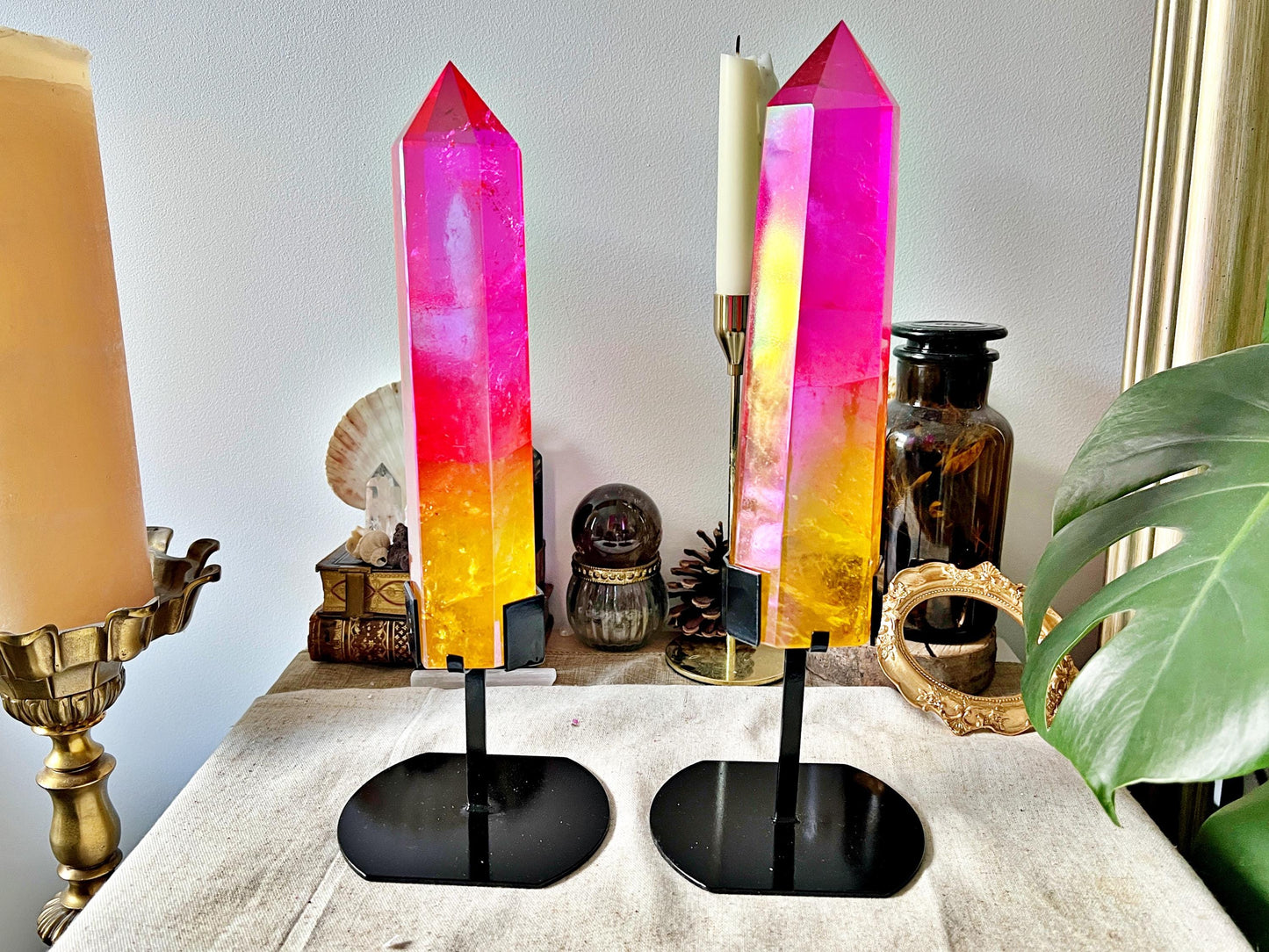 Pointes Massives de Cristal de Roche Double Aura – Brésil
