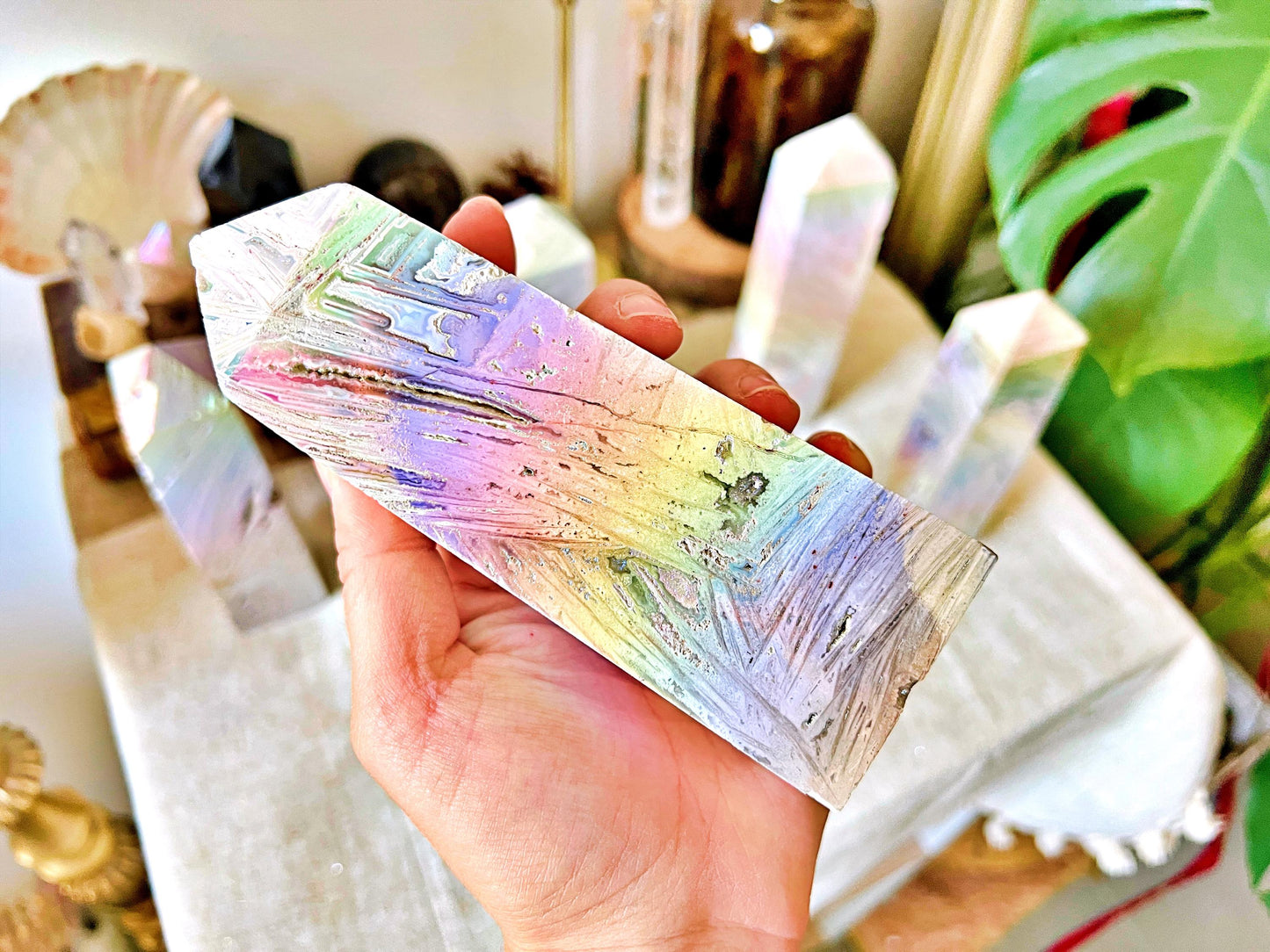Grandes Pointes d'Agate Dentelle Aura