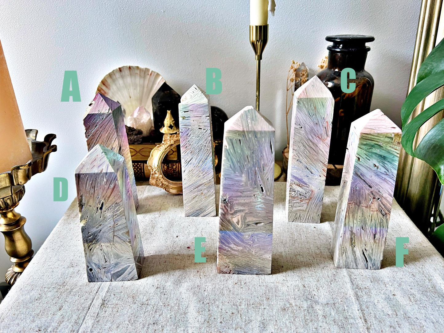 Grandes Pointes d'Agate Dentelle Aura