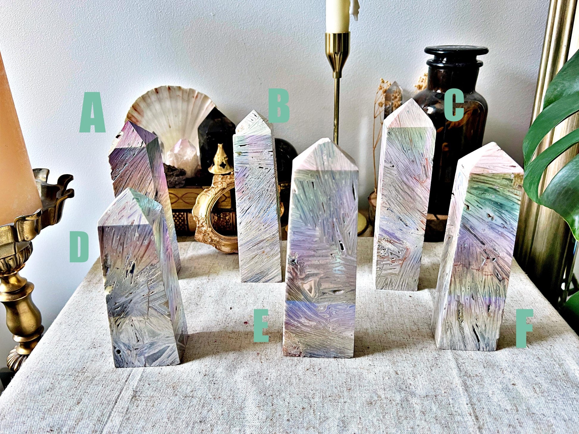 Grandes Pointes d'Agate Dentelle Aura