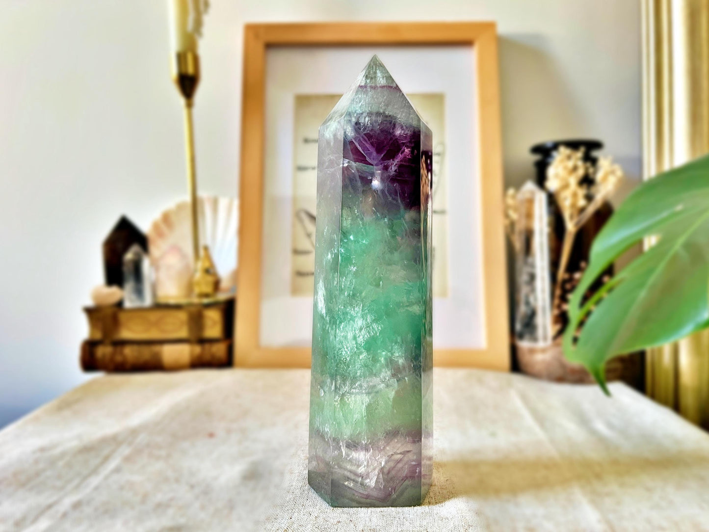 Pointe Fluorite Multicolore – 21 cm – 1,38 kg – Brésil