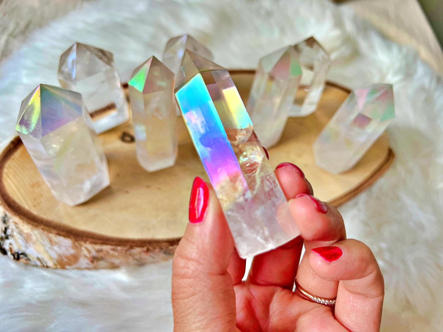 Pointe de Cristal d'Aura Opale