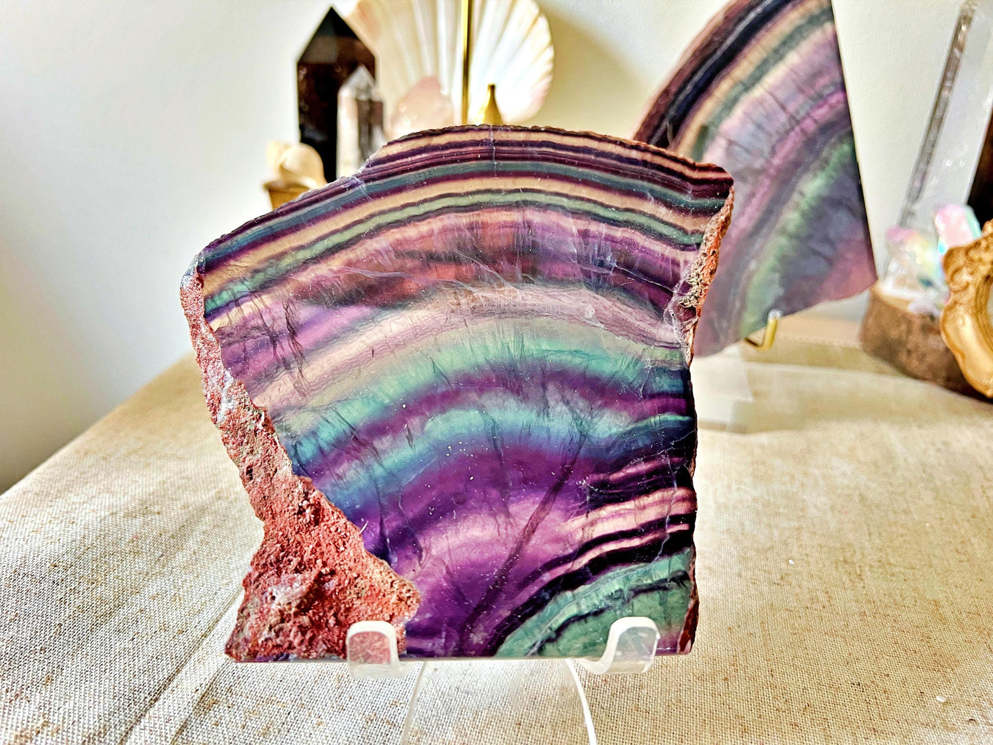 Tranches de Fluorite Multicolore - Cabinet de Curiosité - Haute Qualité