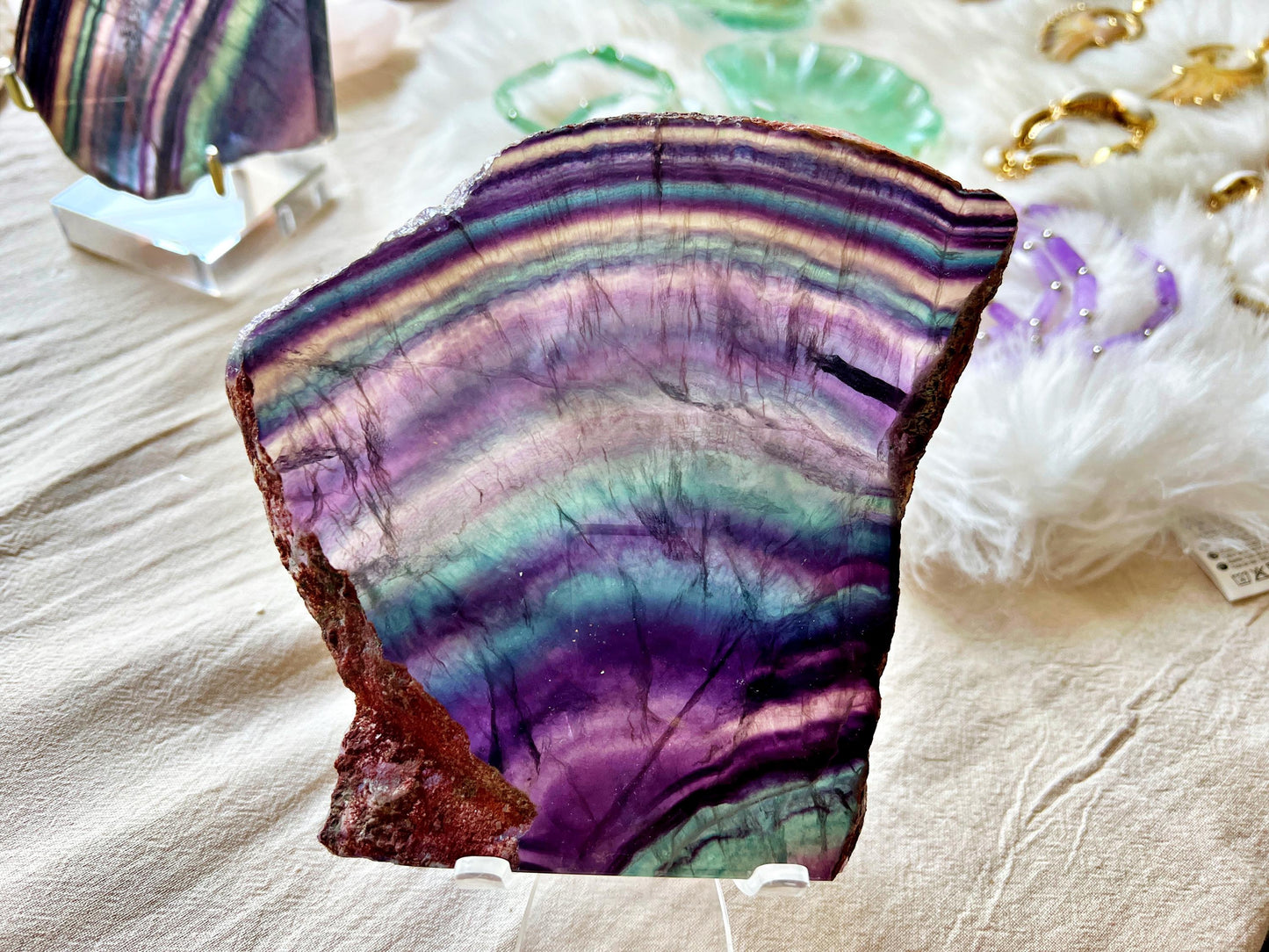 Tranches de Fluorite Multicolore - Cabinet de Curiosité - Haute Qualité