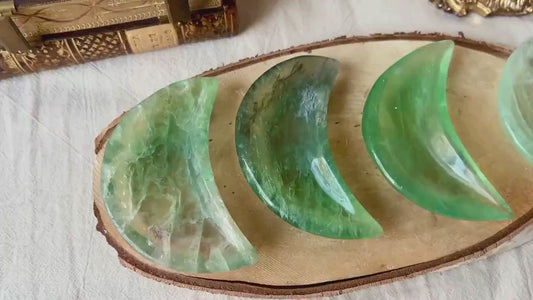 Réceptacles "Lune" en Fluorite Verte