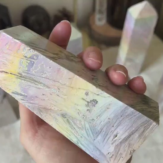 Grandes Pointes d'Agate Dentelle Aura