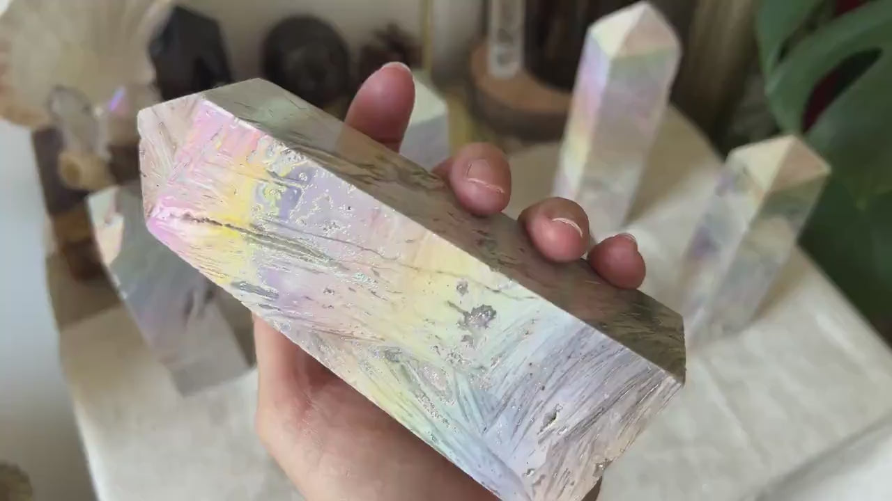 Grandes Pointes d'Agate Dentelle Aura